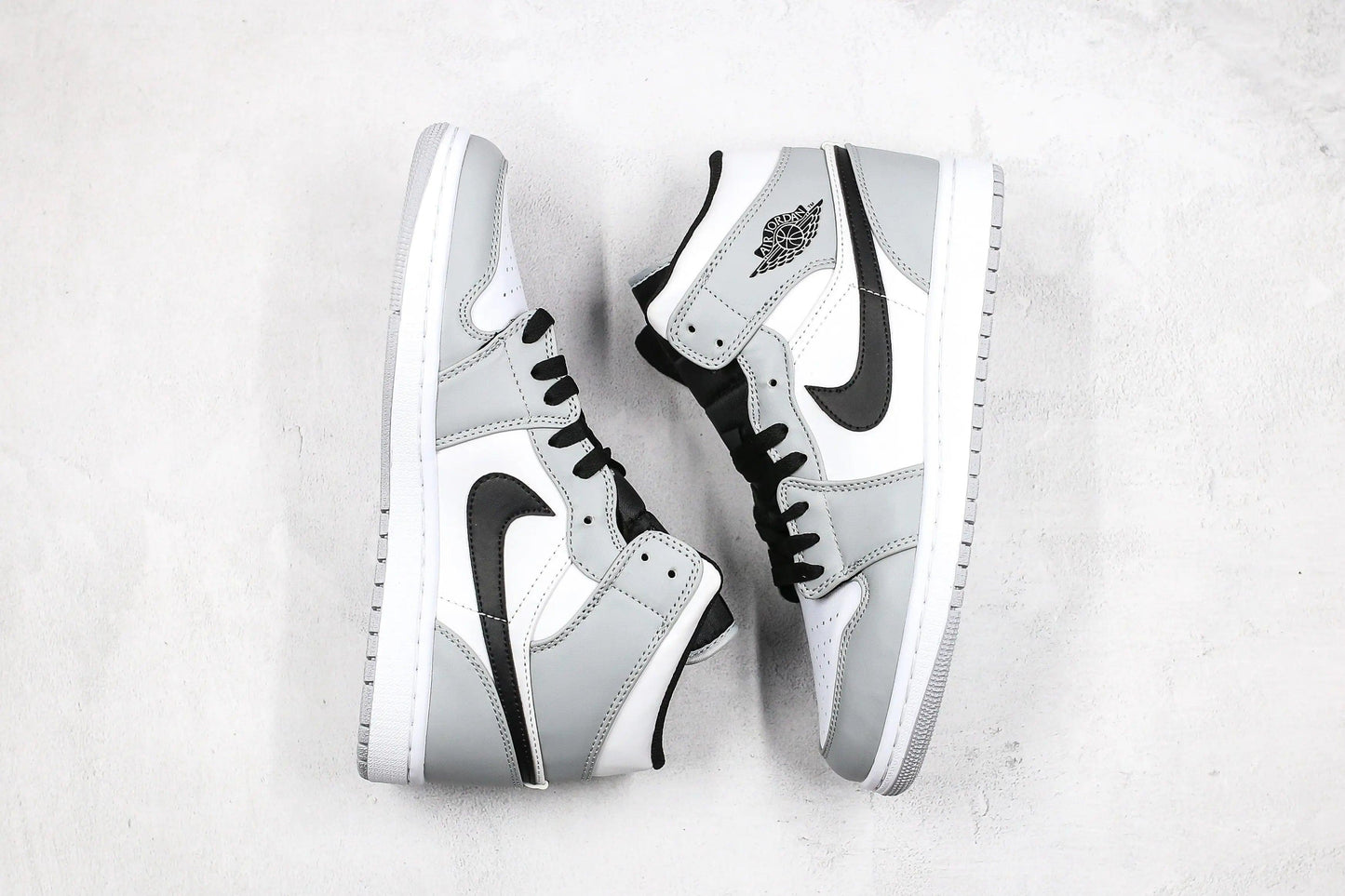 Designer Jordan 1 Mid “Light Smoke Grey” High Q ( Customs And Box ), Jordan 1 Sneakers FREE SHIPPING
