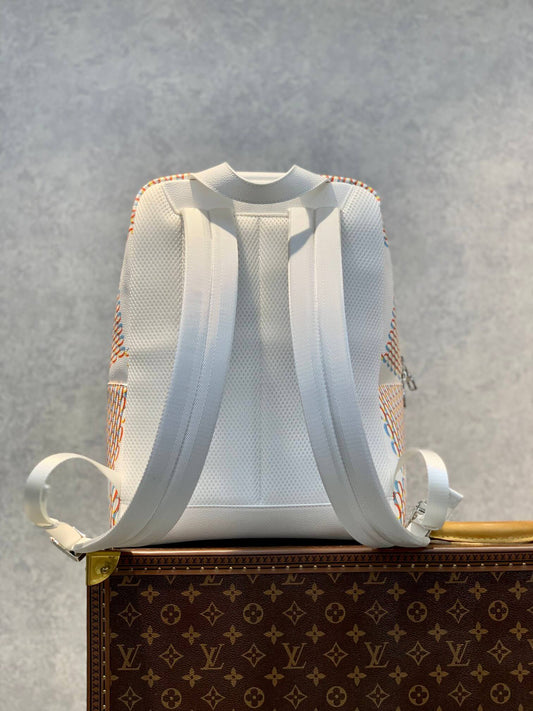 M20664 Racer Backpack Damier Spray Virgil Abloh white pink red