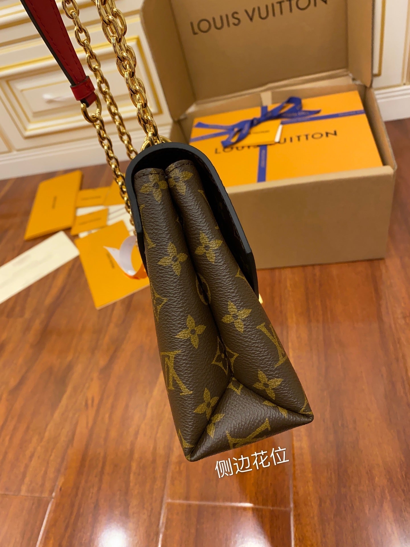 M43714 chain sling bag black monogram real leather