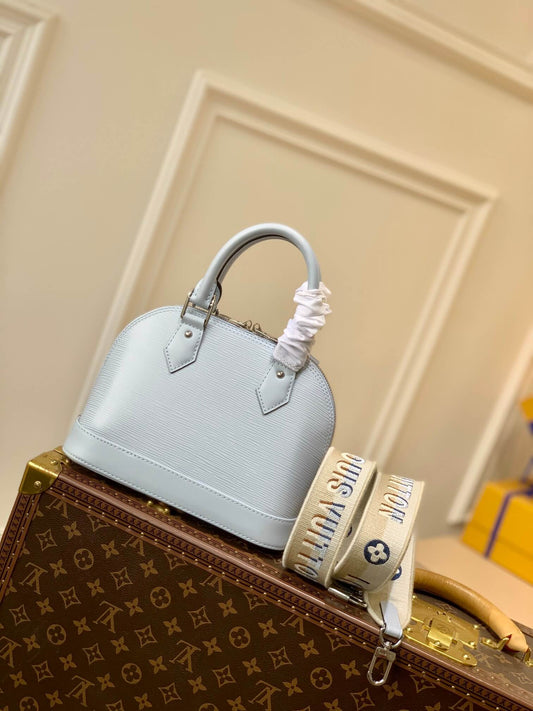 M59345 Alma BB Handbag shoulder bag cross body bags blue calfskin Monogram