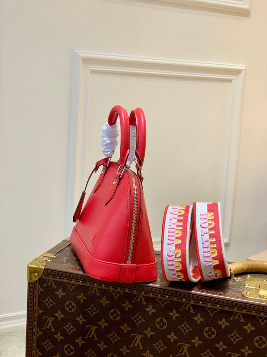 M59346 Alma BB Handbag shoulder bag cross body bags red calfskin Monogram