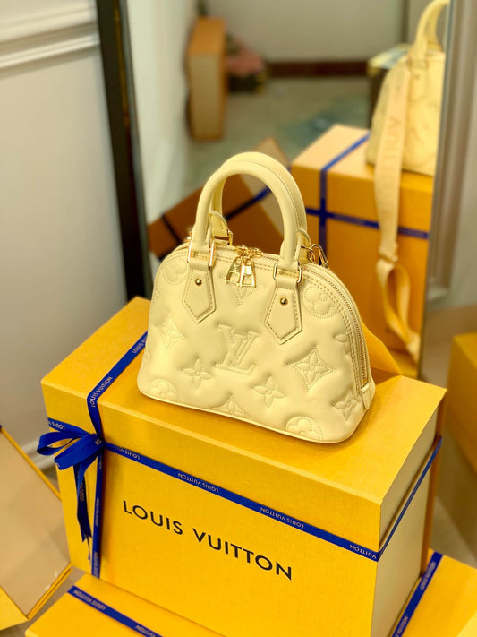 M59821 Alma BB Handbag shoulder bag cross body bags yellow calfskin Monogram