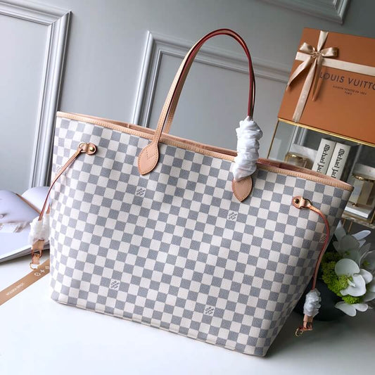 N41604 NEVERFULL GM Rose Ballerine Damier Azur white pink inner