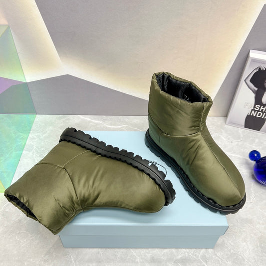 PRADA NYLON FABRIC BOOTIES GREEN