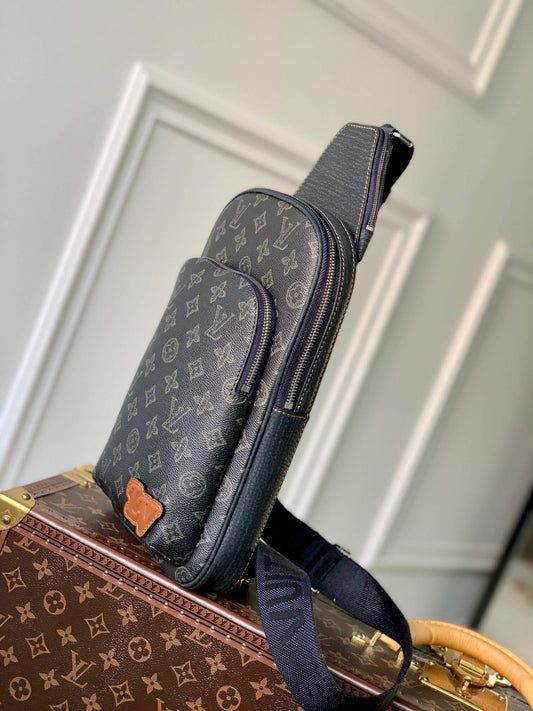 M46344 AVENUE SLING BAG MM Damier Graphite 20cm black