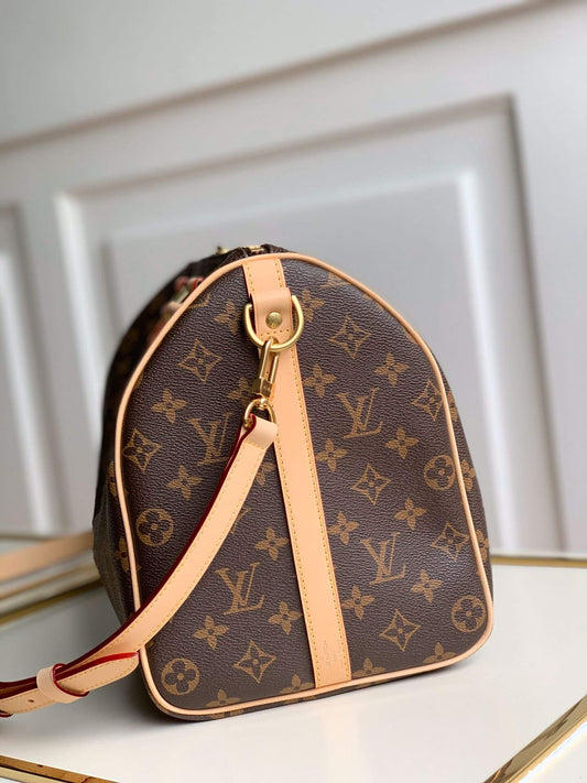 M41111 SPEEDY BANDOULIERE 35 Monogram Canvas Real Leather Trim