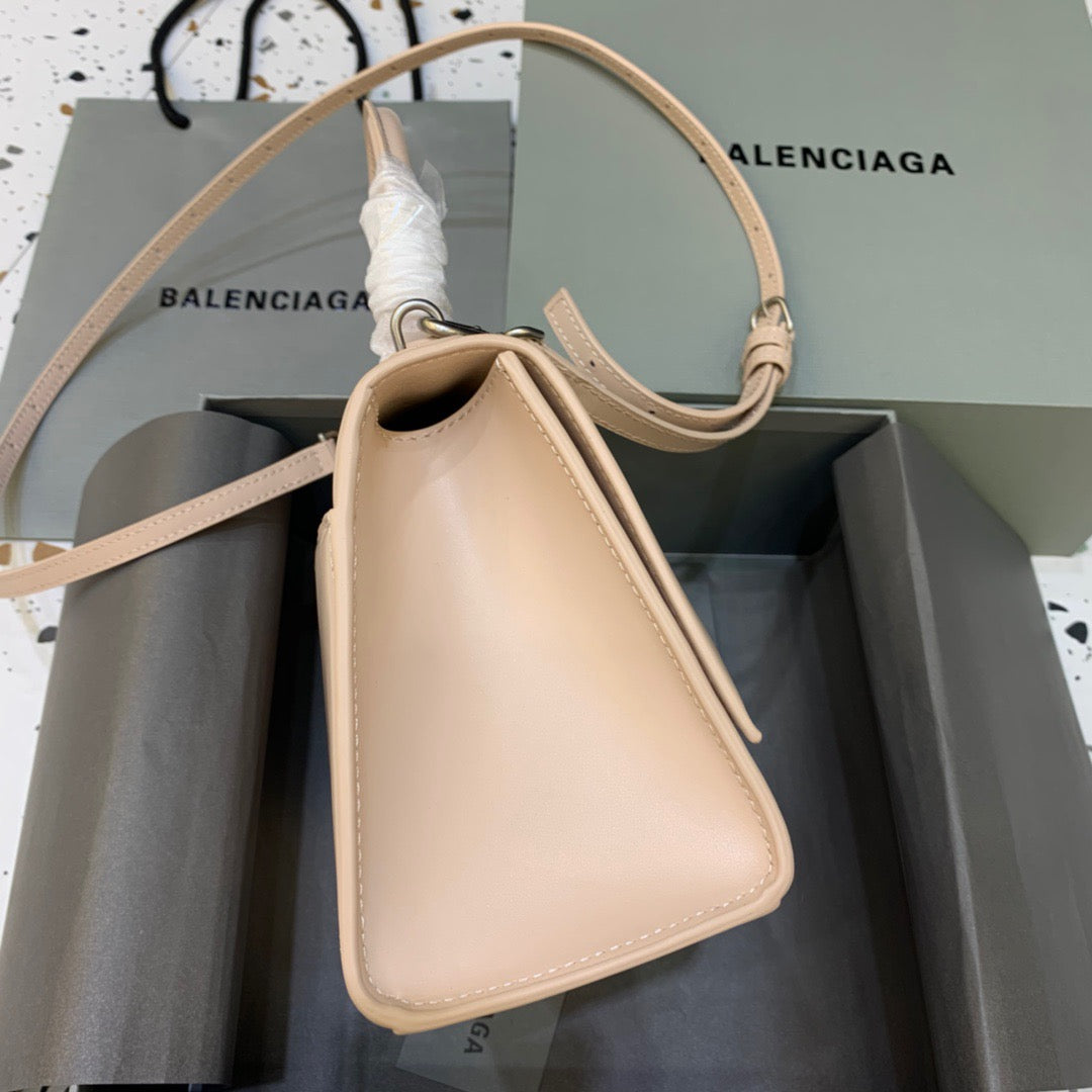 Balen Hourglass Small Handbag In Beige, For Women, Bags 9in/23cm