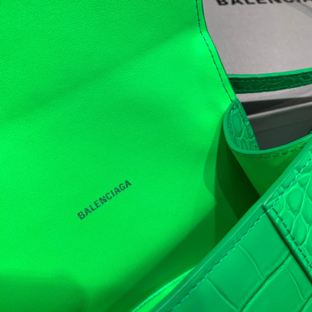 Balen Hourglass XS Handbag In Bright Green, For Women, Bags 7.4in/19cm