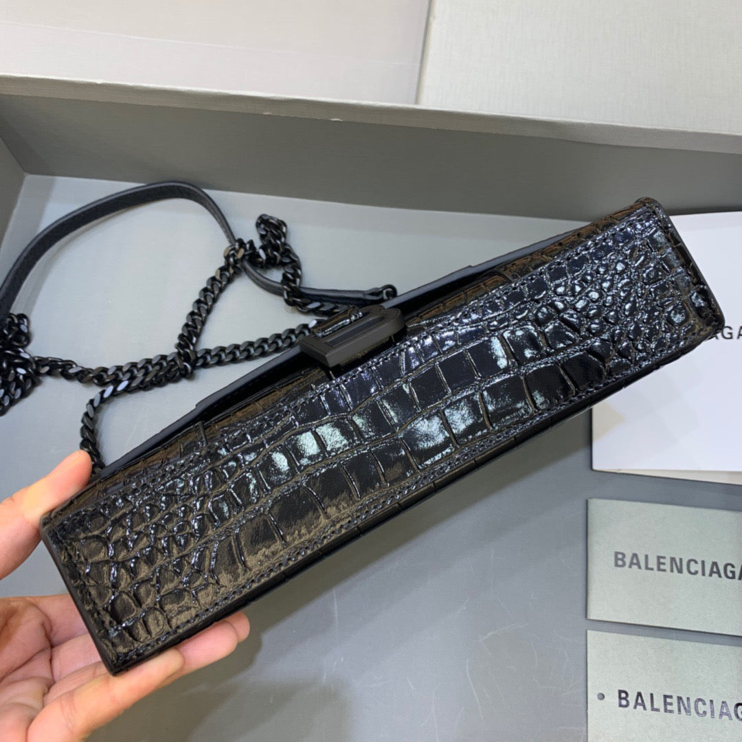 Balen Hourglass Wallet On Chain in Black, For Women, Bags 9in/23cm