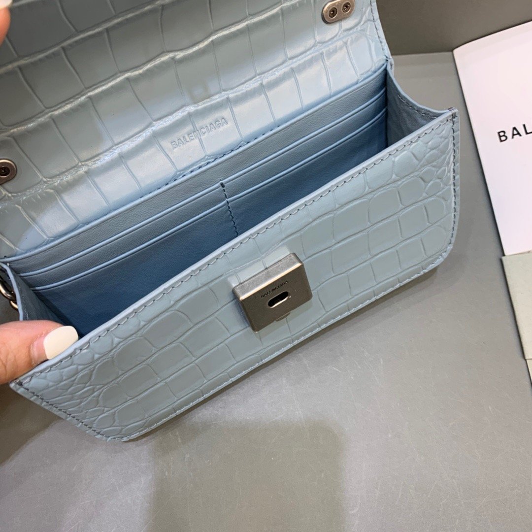 Balen Gossip Small On Chain Shoulder Bag Blue, For Women, Bags 7.4in/19cm