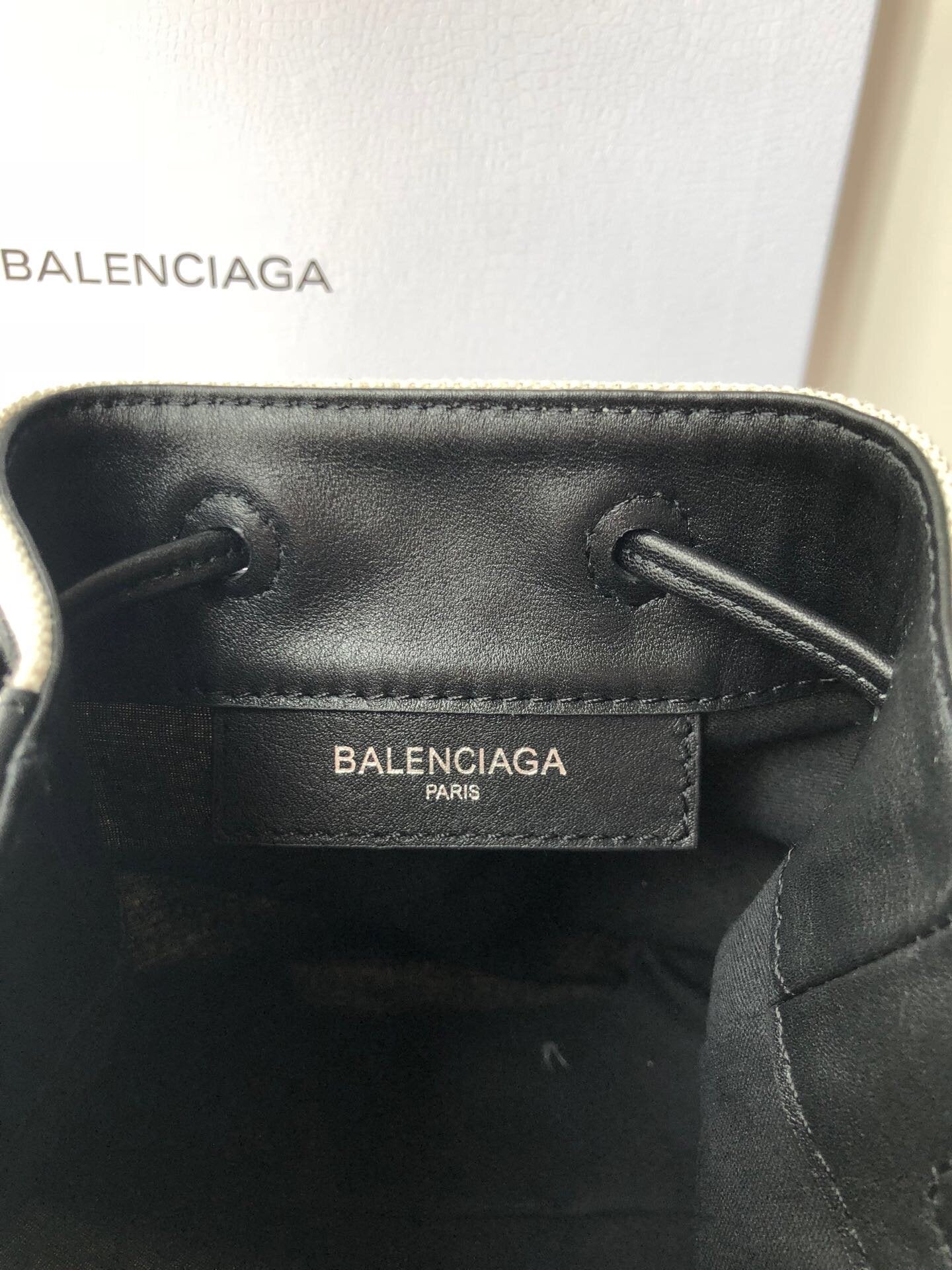 Balen Navy Cabas Linen Crossbody Bag In White, For Women, Bags 9.8in/25cm