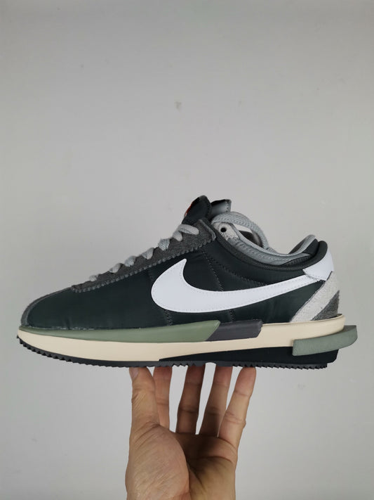 NIKE X SACAI Zoom Cortez 4.0 Black Dark Grey For Men DQ0581-001