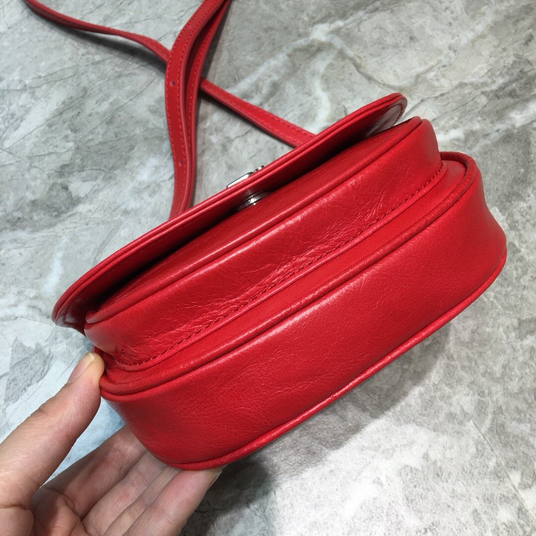 Balen Leader Soft Round Cross Bag In Red, For Women, Bags 6.3in/16cm