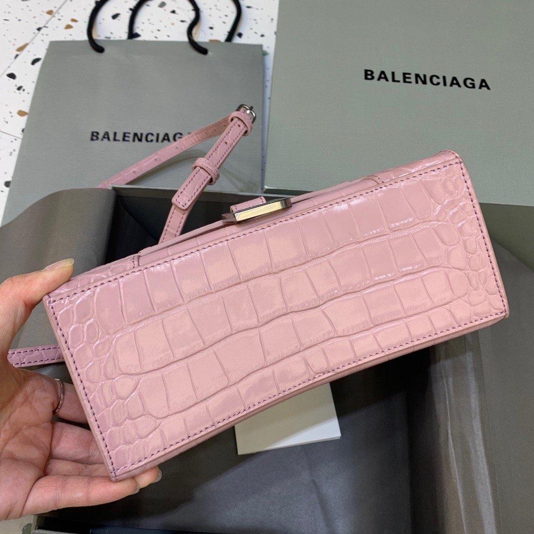 Balen Hourglass Small Handbag In Pink, For Women, Bags 9in/23cm 5935461LR6Y5906