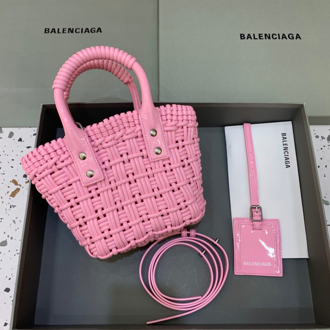 Balen Bistro XS Basket With Strap In Pink, For Women, Bags 16.1in/41cm