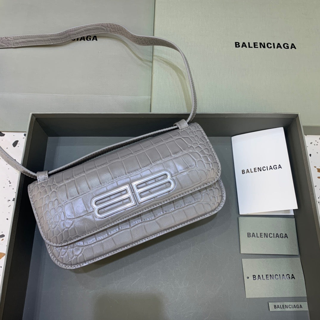 Balen Gossip Small Shoulder Bag Gray, For Women, Bags 9.1in/23cm