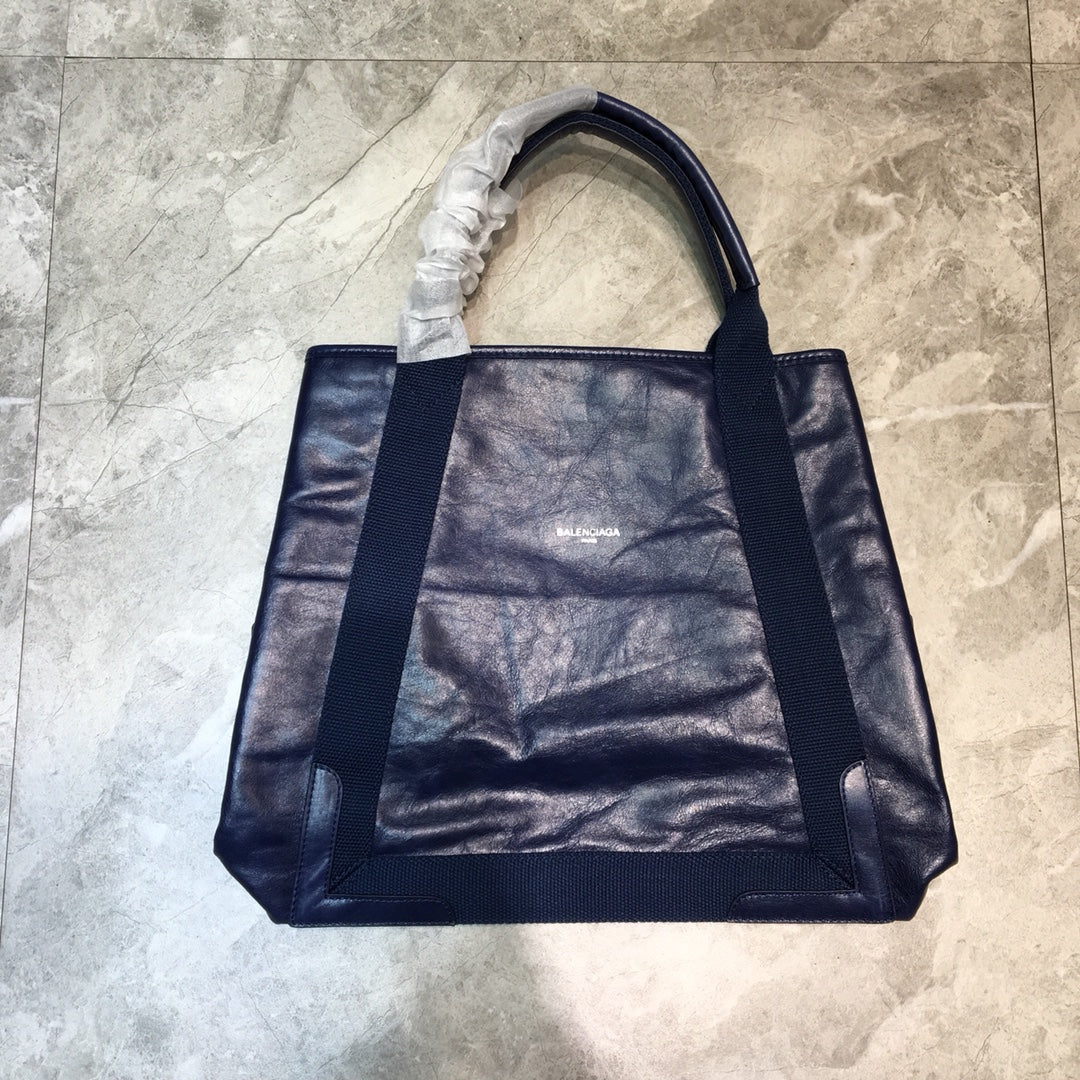 Balen Navy Medium Cabas Tote Bag In Blue, For Women, Bags 14.1in/36cm