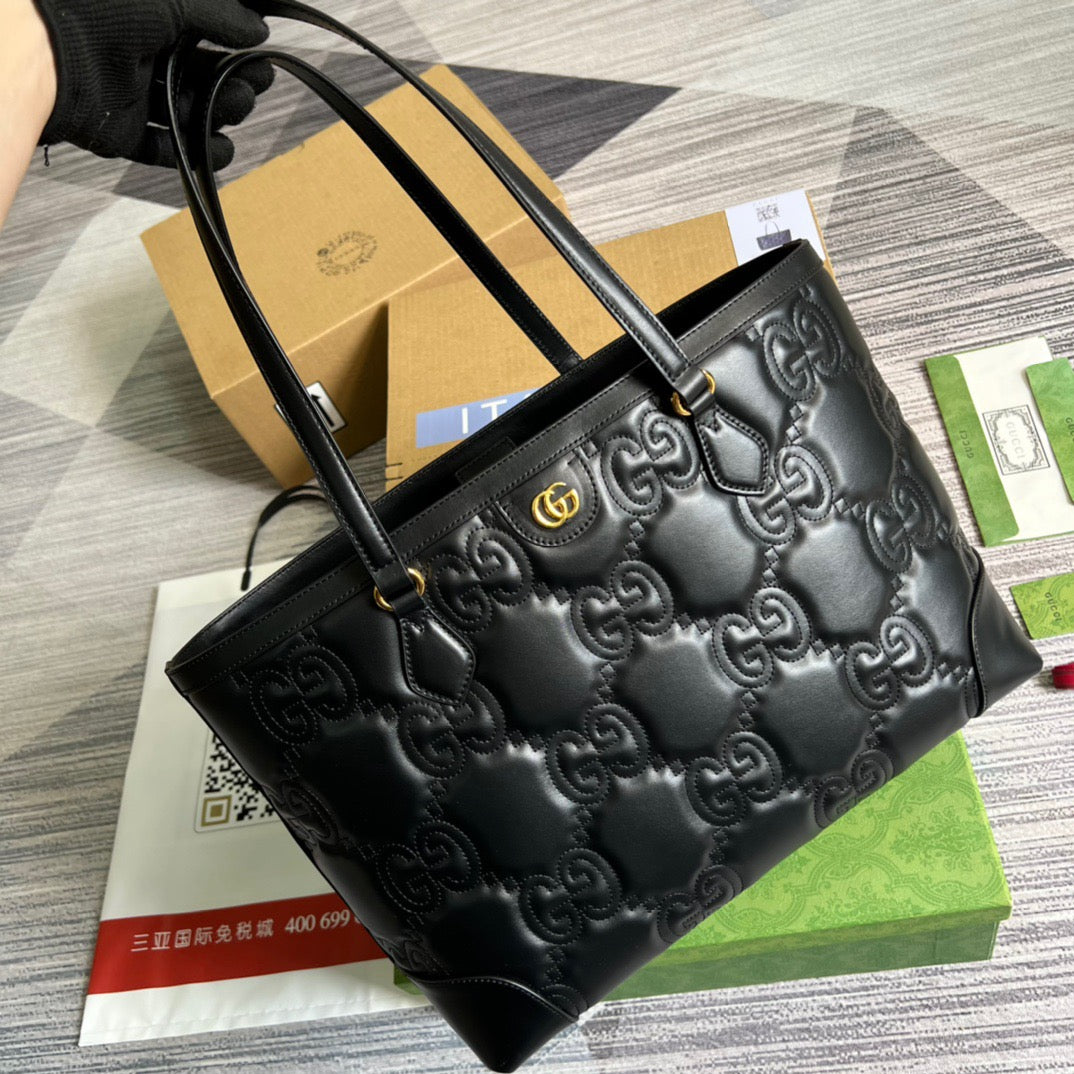gg Medium Tote Black For Women, Women’s Bags 15in/38cm gg 631685 UM8IG 1000
