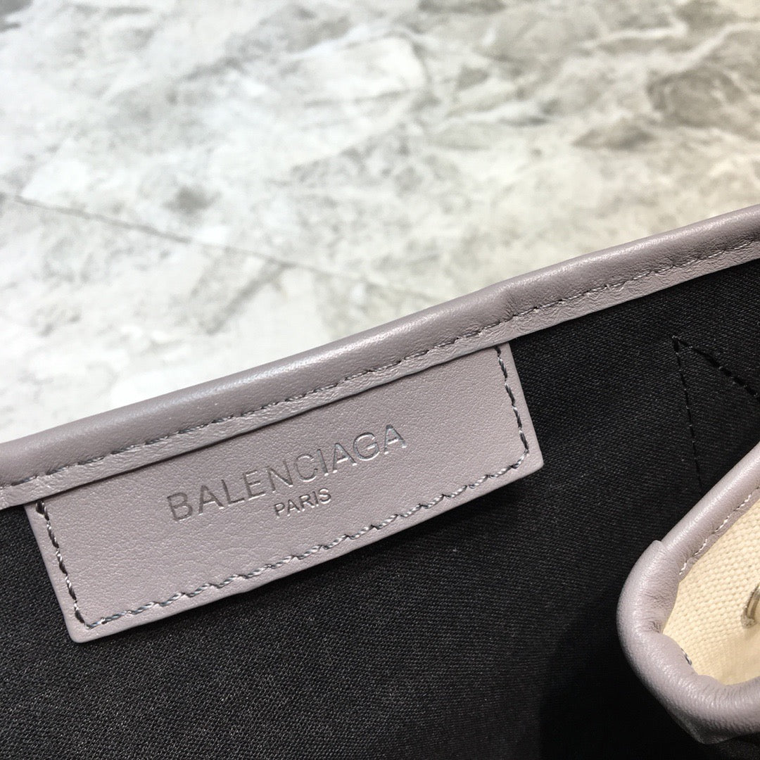 Balen Navy Small Cabas Tote Bag In Gray, For Women, Bags 18.5in/47cm