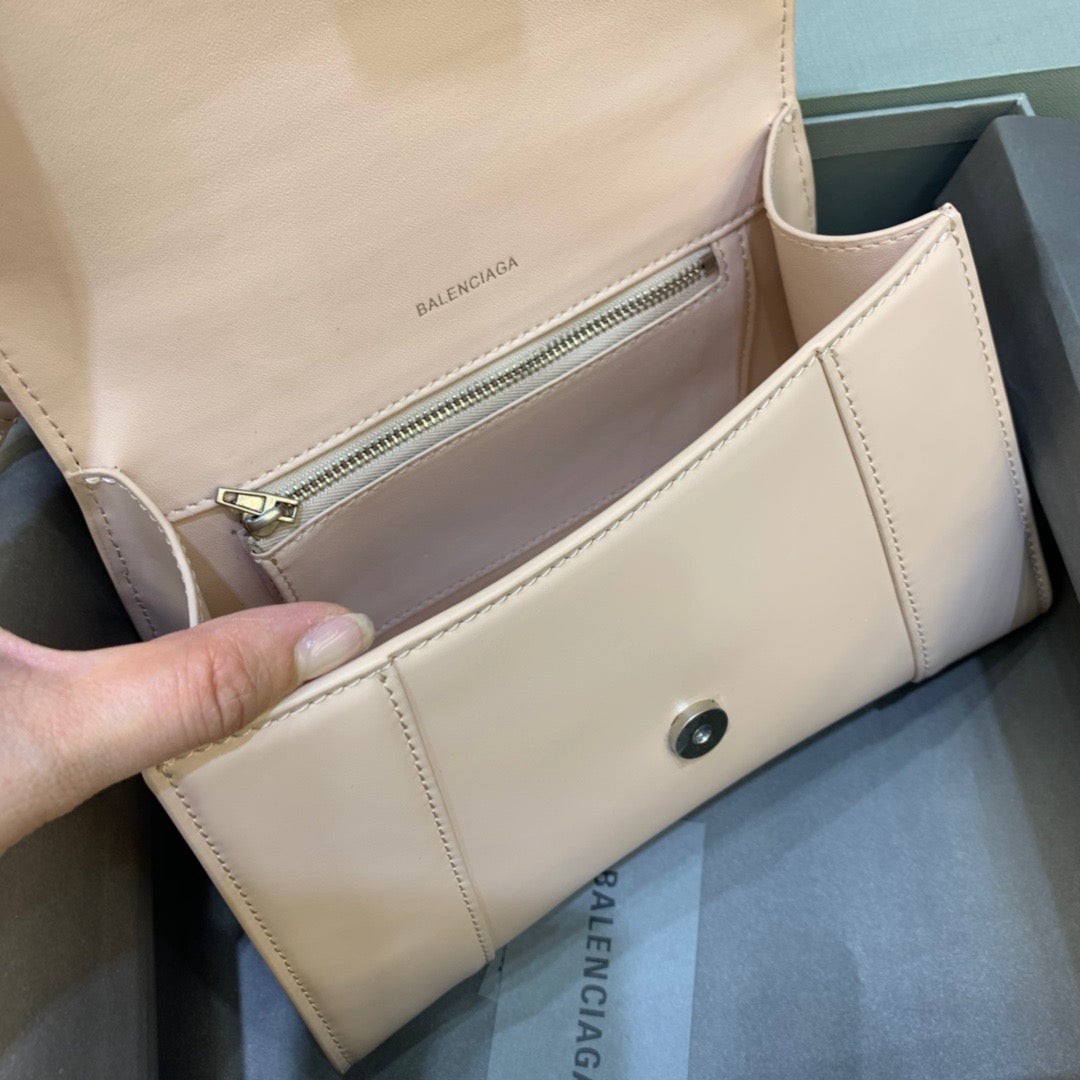 Balen Hourglass Small Handbag In Beige, For Women, Bags 9in/23cm