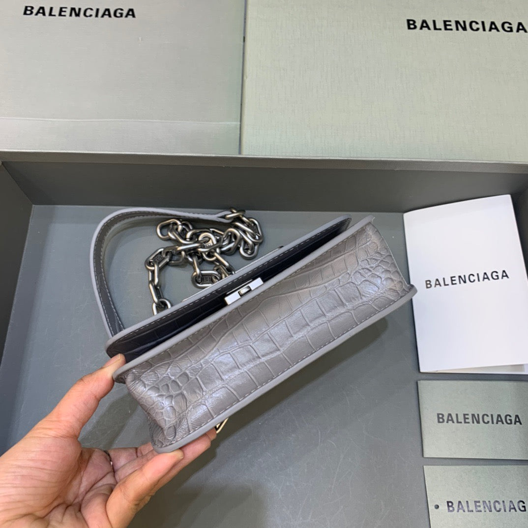 Balen Gossip Small On Chain Shoulder Bag Gray, For Women, Bags 7.4in/19cm