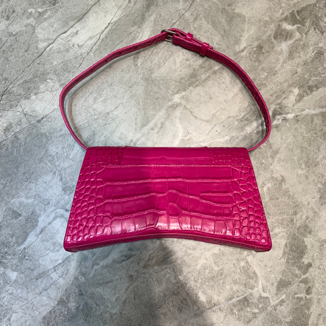Balen Hourglass Handbag In Dark Pink, For Women, Bags 9.8in/25cm