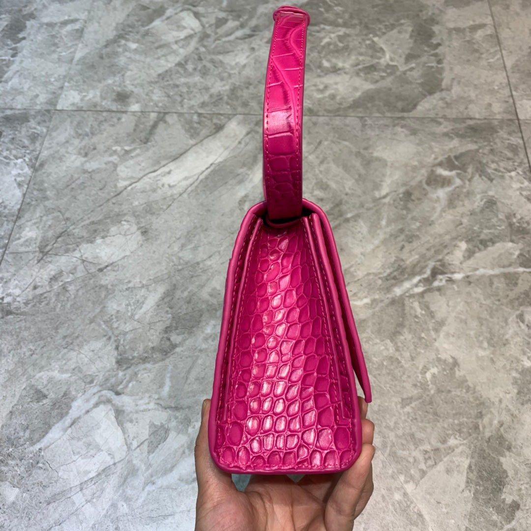 Balen Hourglass Handbag In Dark Pink, For Women, Bags 9.8in/25cm