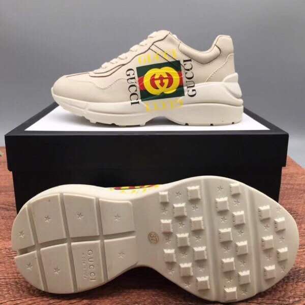 BL-GCI Ivory Leather Rhyton Square Logo Sneaker 048