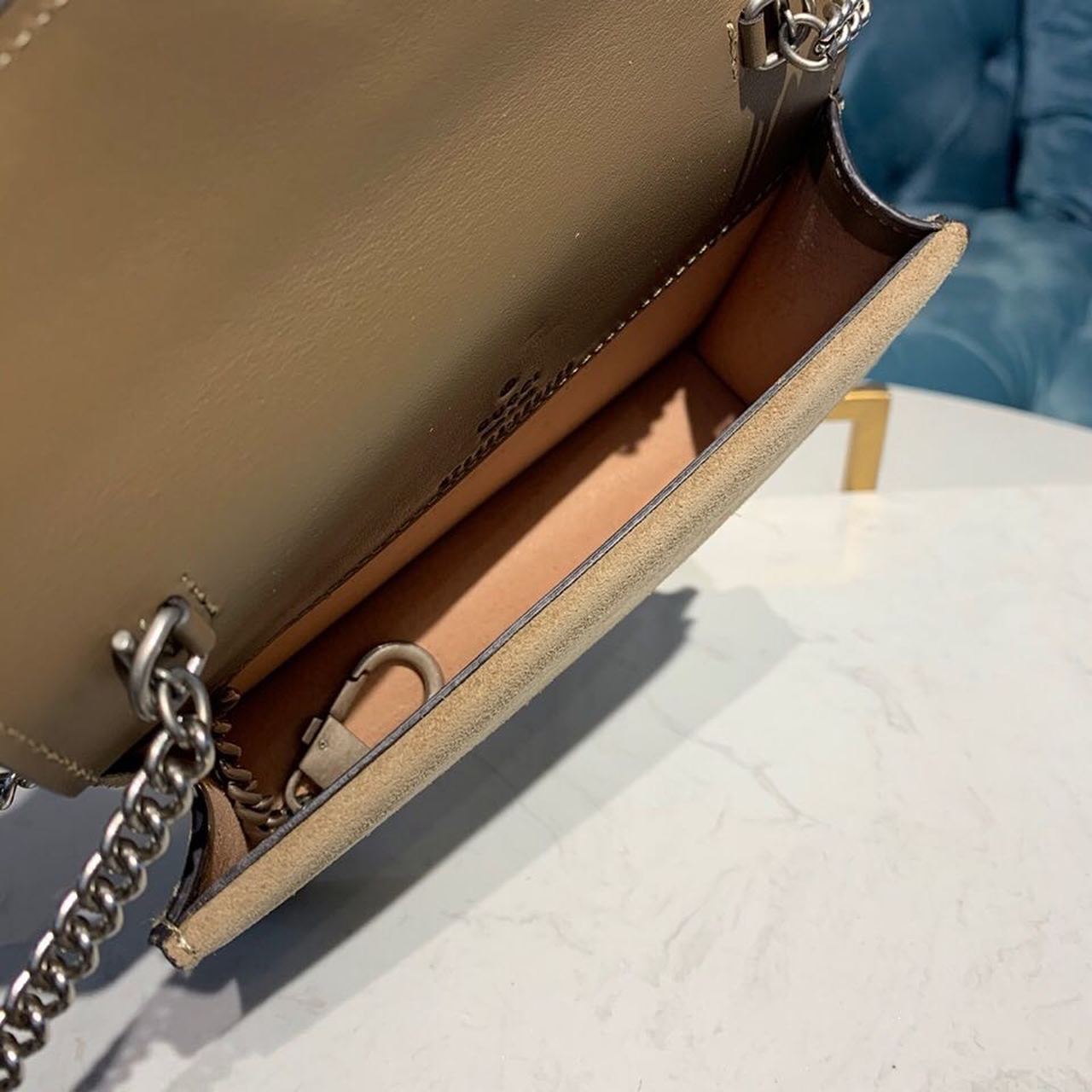gg Dionysus Super Mini Bag Emerald gg Supreme Canvas Made Using An Earth-Conscious Process With Taupe Detail For Women 6.5in/16.5cm gg 476432 KHNRN 8642