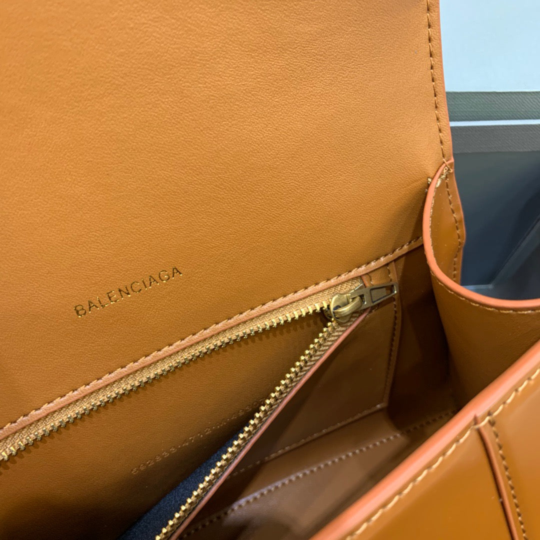 Balen Hourglass Small Handbag In Brown, For Women, Bags 9in/23cm