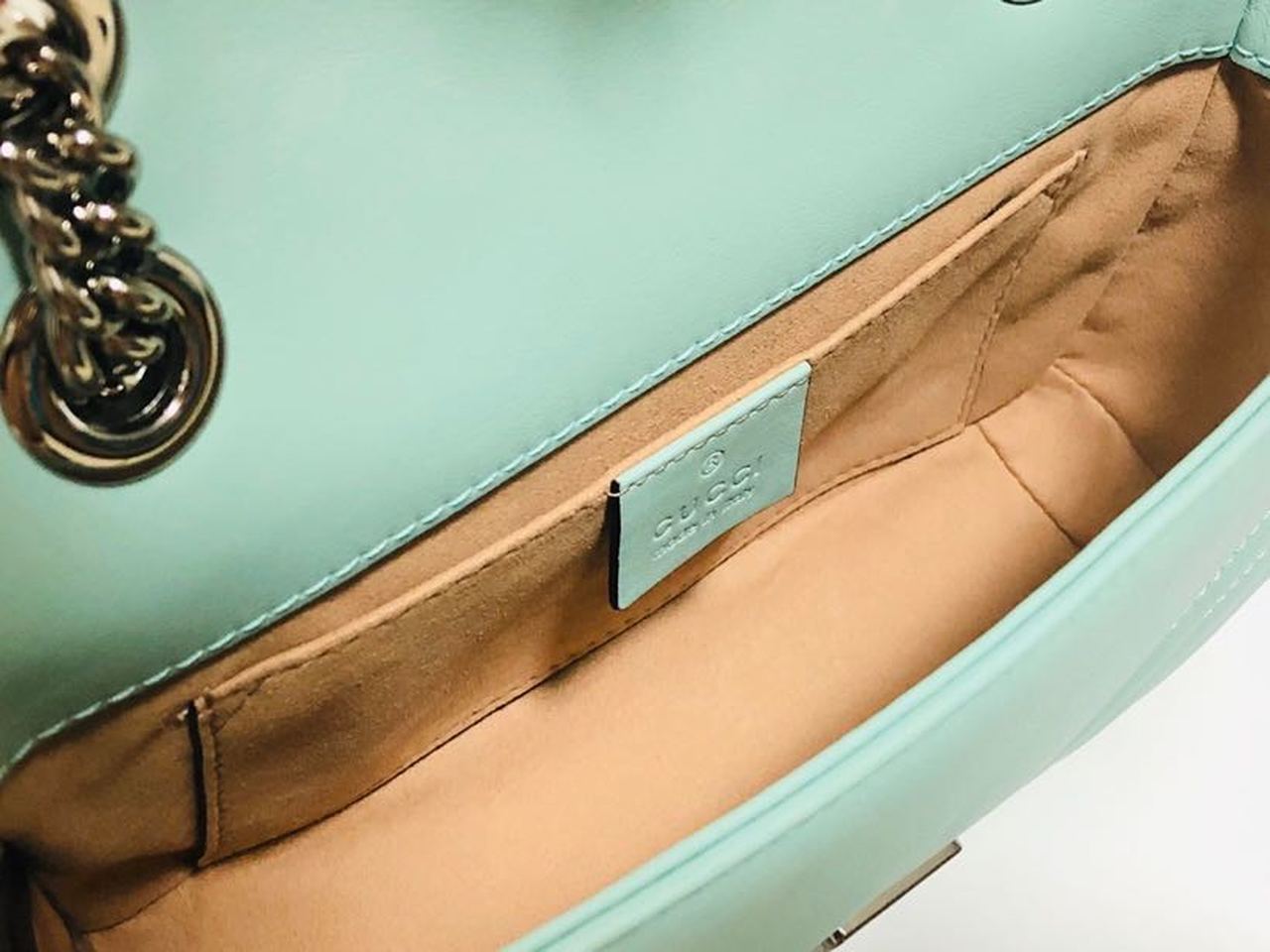 gg Marmont Matelassé Mini Bag Mint Green Matelassé Chevron For Women 8.5in/22cm gg