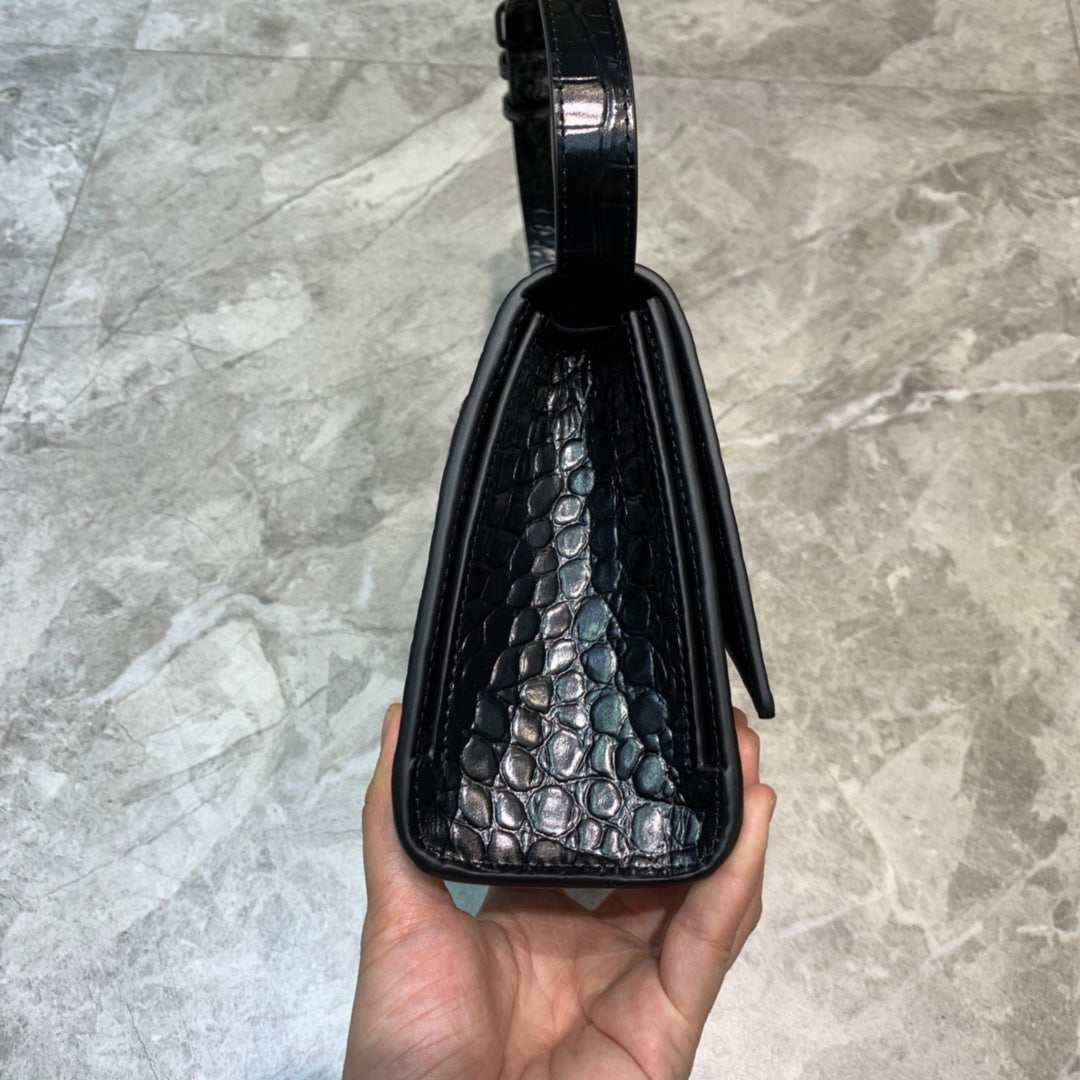 Balen Hourglass Handbag In Black, For Women, Bags 9.8in/25cm