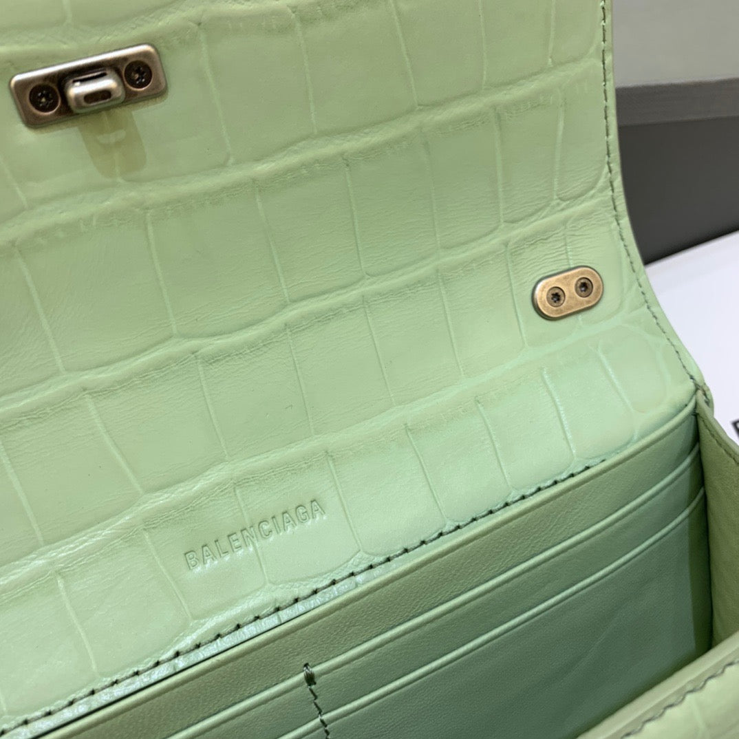 Balen Gossip Small On Chain Shoulder Bag Light Green, For Women, Bags 7.4in/19cm