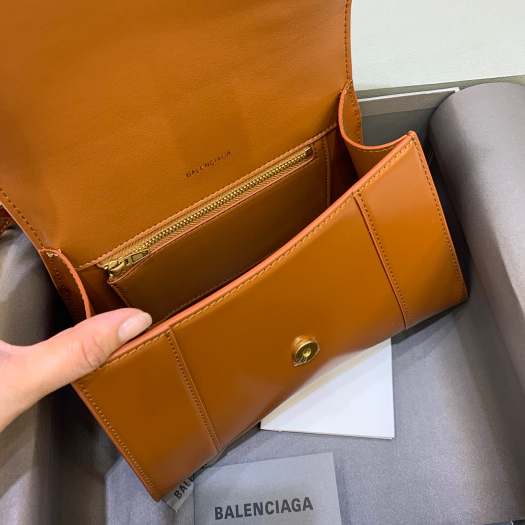 Balen Hourglass Small Handbag In Brown, For Women, Bags 9in/23cm