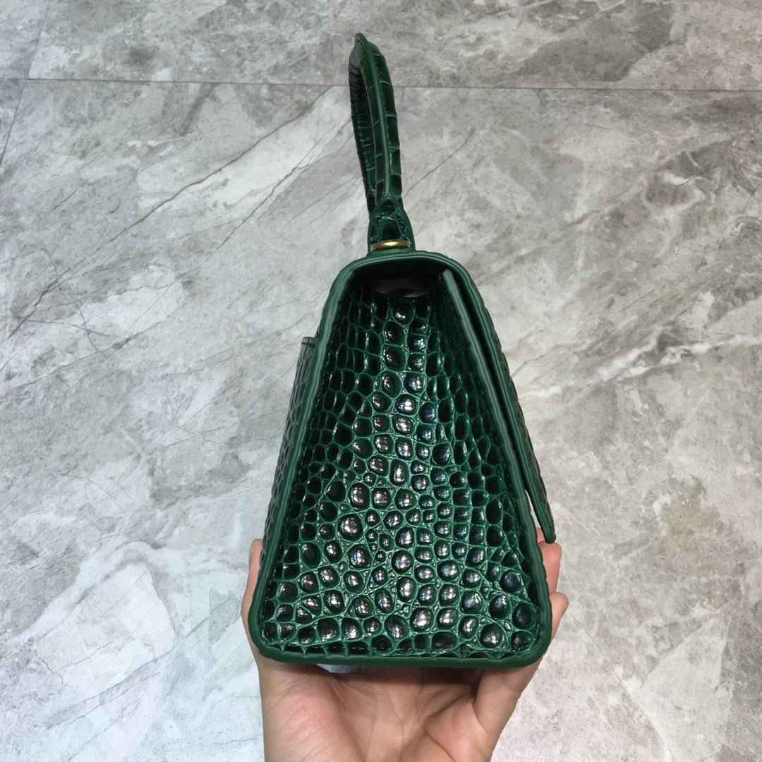 Balen Hourglass Small Handbag In Dark Green, For Women, Bags 9in/23cm 5935461LRGM3011