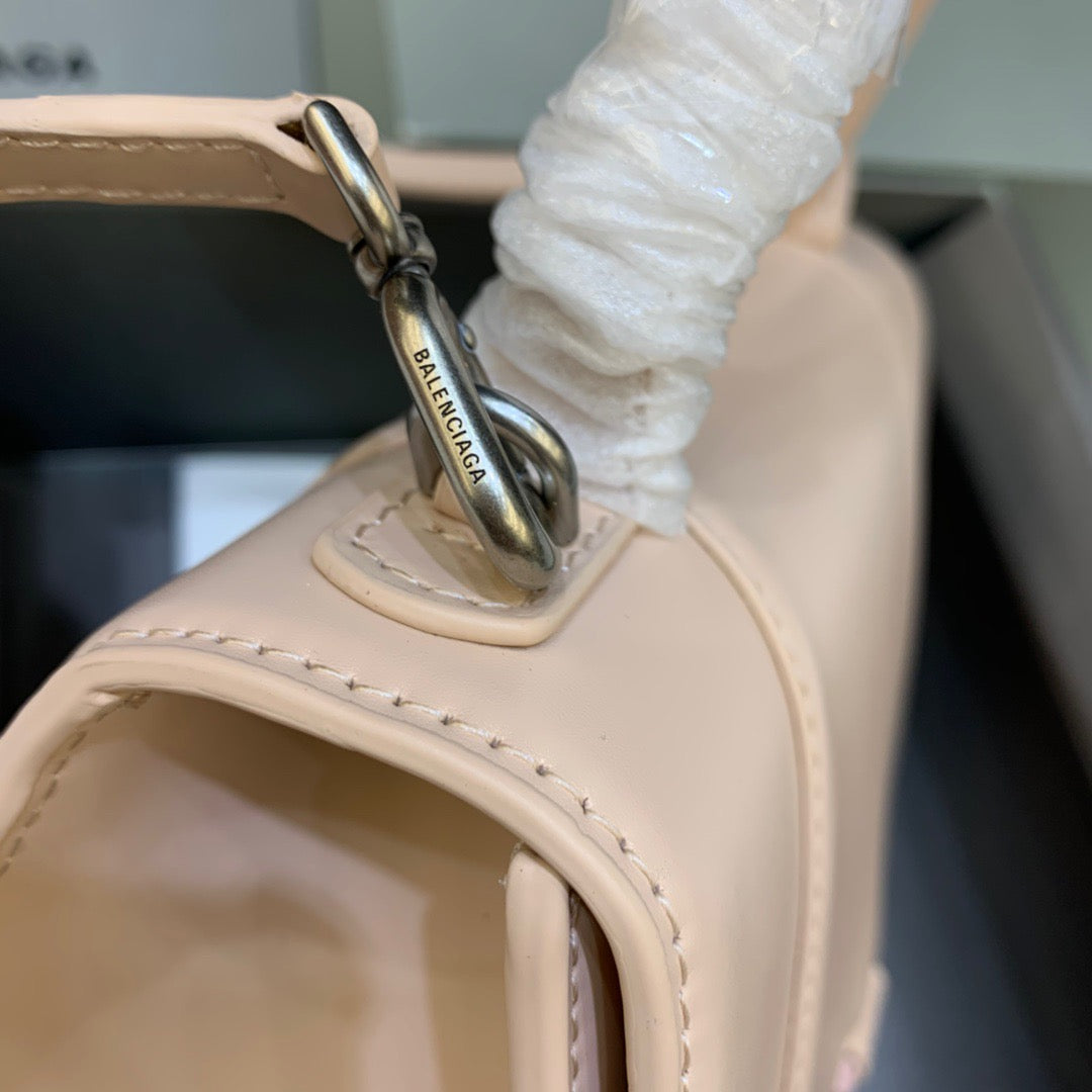 Balen Hourglass Small Handbag In Beige, For Women, Bags 9in/23cm