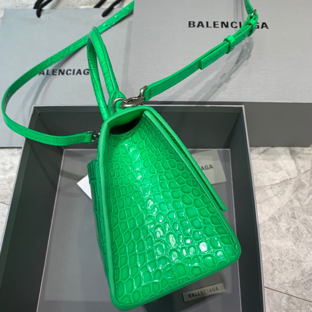 Balen Hourglass Small Handbag In Green, For Women, Bags 9in/23cm