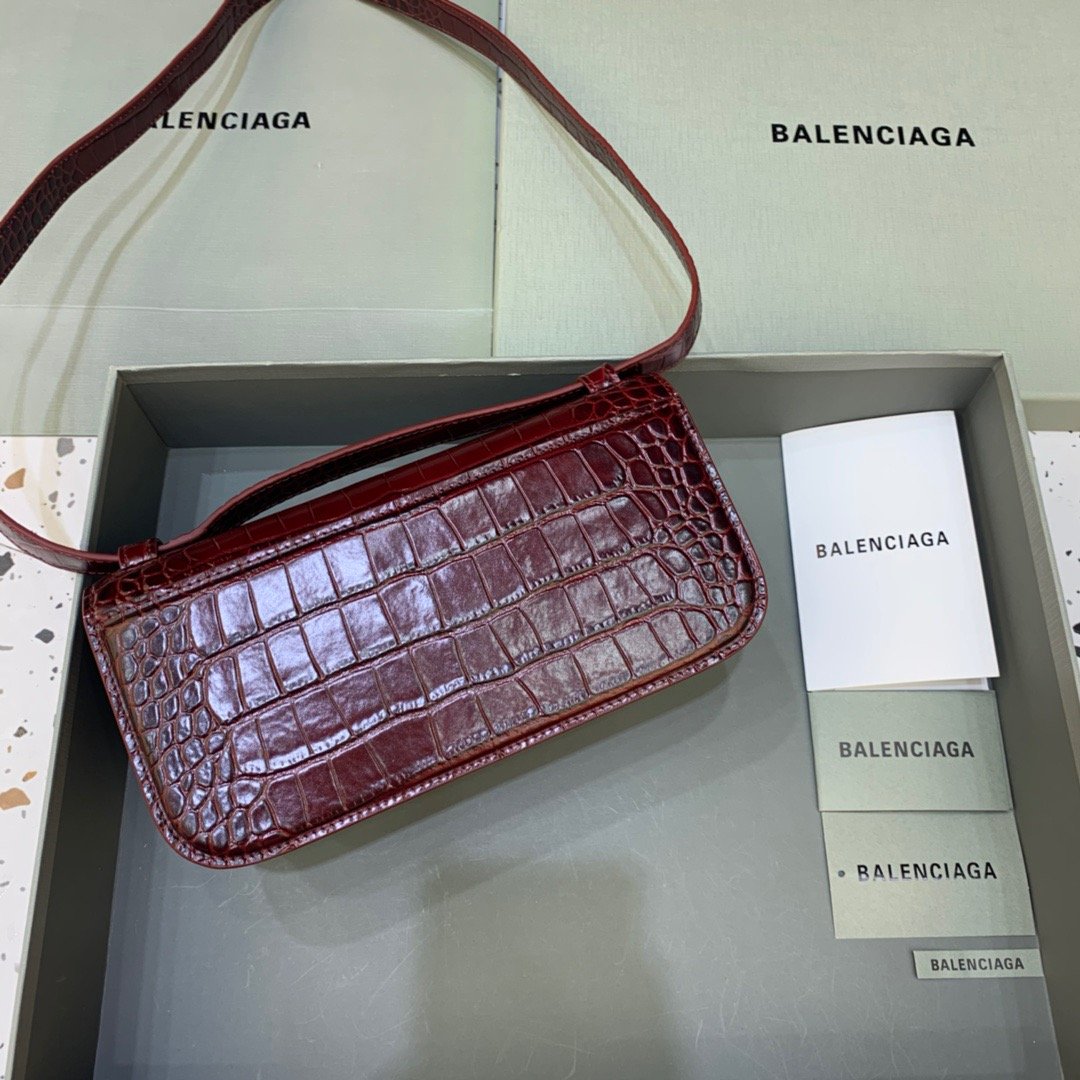 Balen Gossip Small Shoulder Bag Dark Red, For Women, Bags 9.1in/23cm
