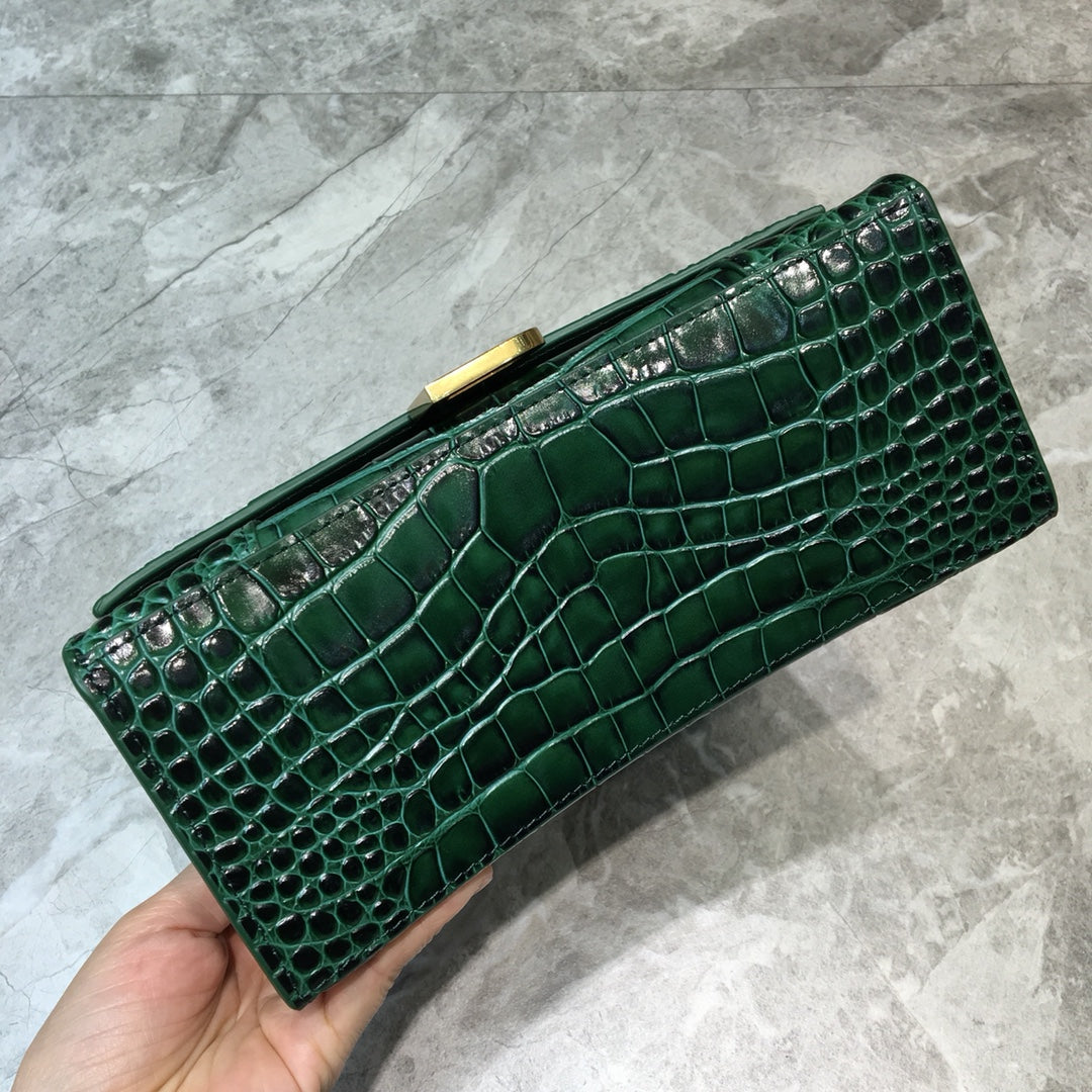 Balen Hourglass Small Handbag In Dark Green, For Women, Bags 9in/23cm 5935461LRGM3011