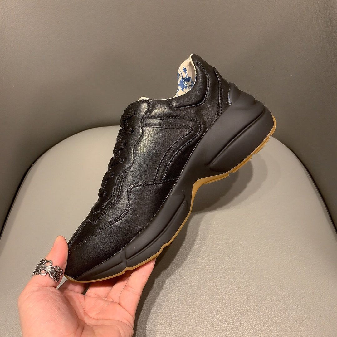 BL-GCI RHYTON VINTAGE TRAINER LOGO BLACK SNEAKER 144