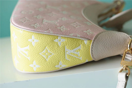 LV Bagatelle BB Monogram Empreinte Beige / Pink / Yellow For Women, Shoulder And Crossbody Bags 22cm/8.7in LV M46113