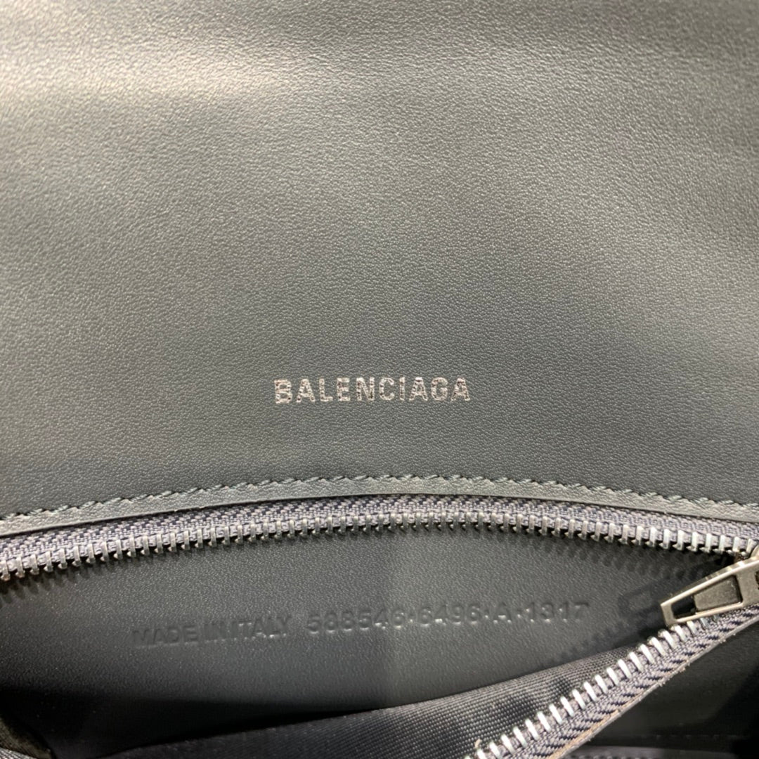 Balen Hourglass Small Handbag In Dark Grey, For Women, Bags 9in/23cm 5935461LR6Y1309