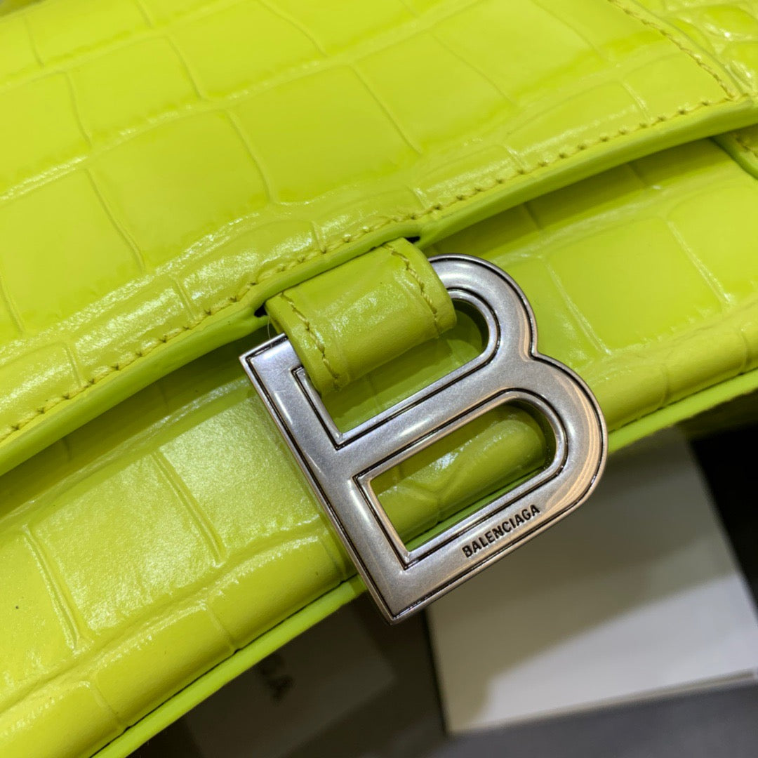 Balen Hourglass Small Handbag In Light Green, For Women, Bags 9in/23cm