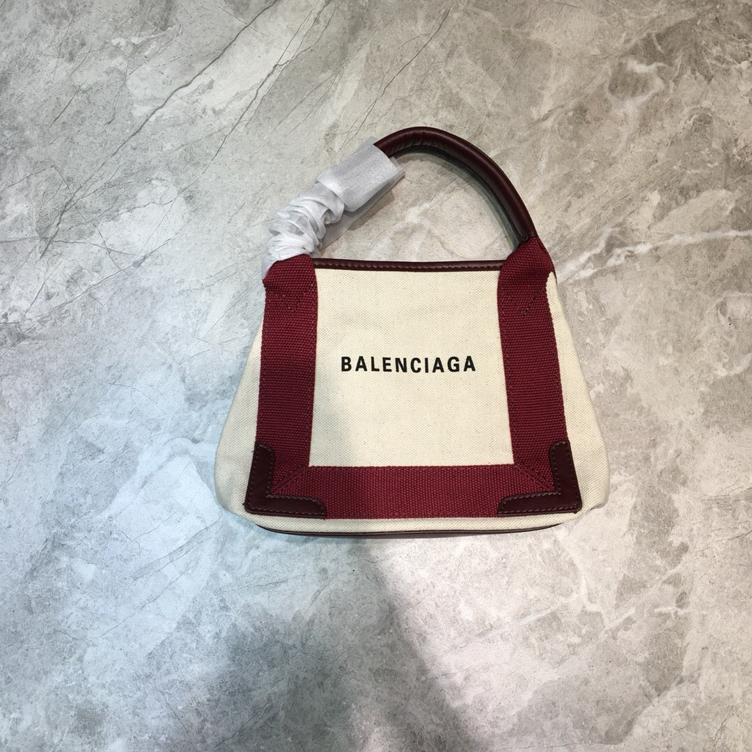 Balen Navy XS Tote Bag In Dark Red, For Women, Bags 12.6in/32cm