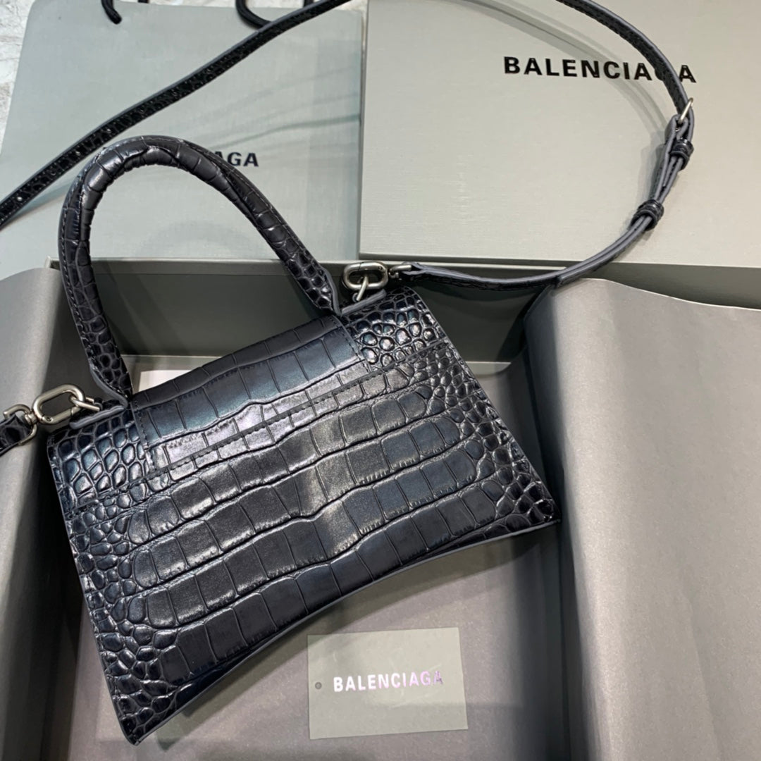 Balen Hourglass Small Handbag In Dark Grey, For Women, Bags 9in/23cm 5935461LR6Y1309
