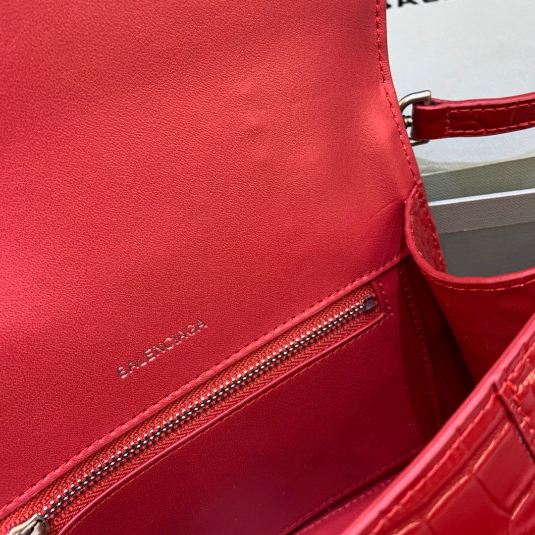 Balen Hourglass Small Handbag In Red, For Women, Bags 9in/23cm