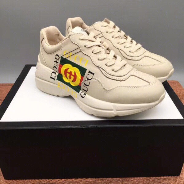 BL-GCI Ivory Leather Rhyton Square Logo Sneaker 048