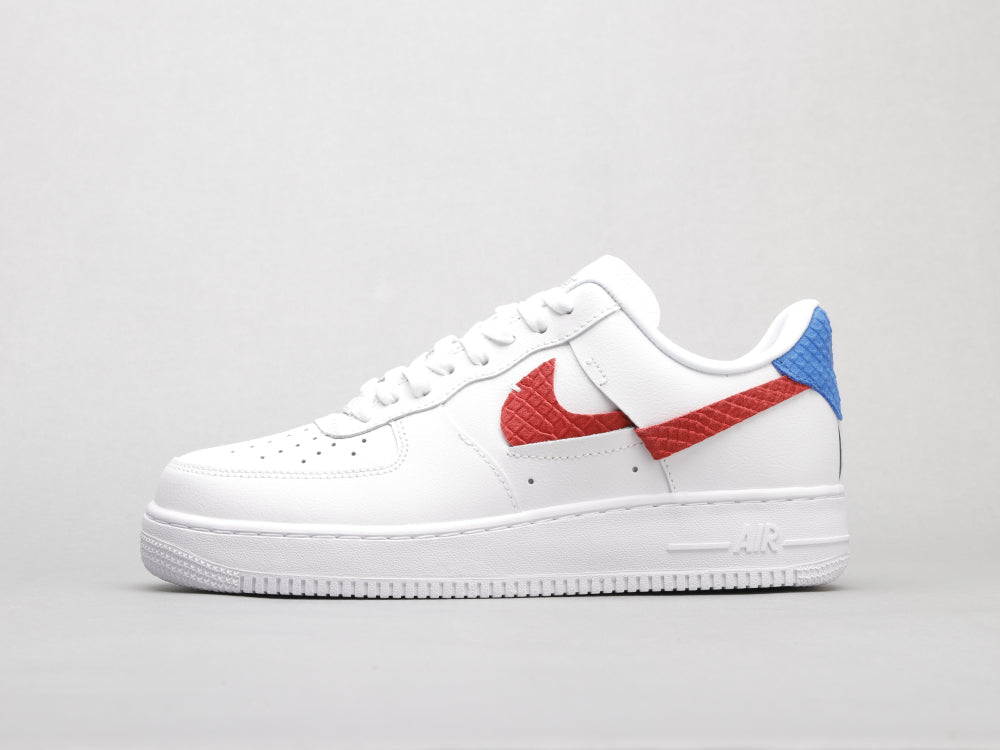 BL - AF1 White red blue snake pattern