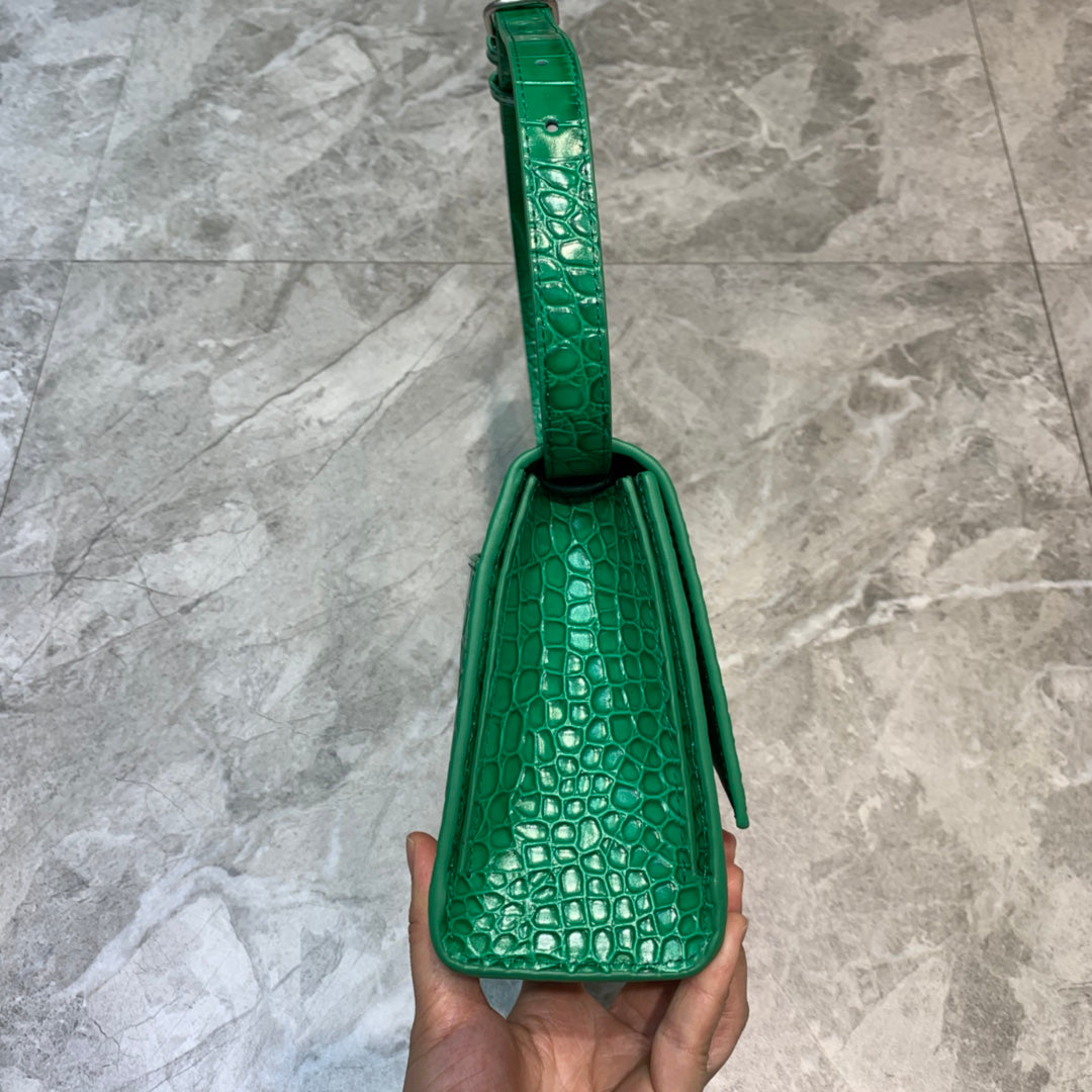 Balen Hourglass Handbag In Green, For Women, Bags 9.8in/25cm