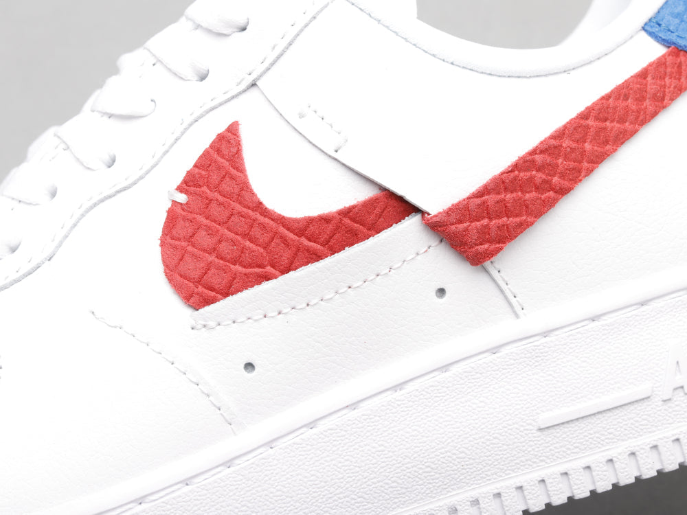 BL - AF1 White red blue snake pattern